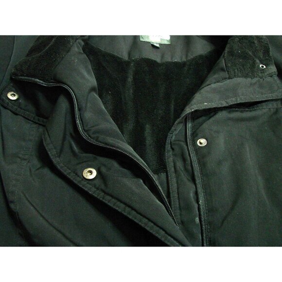 Gallery Coats Womens Large Black Zip Button Coat Jacket Pockets Satin Lined Warm - Picture 4 of 12